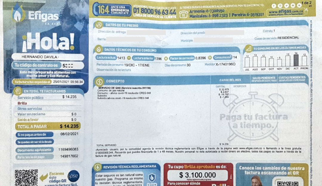 Cómo descargar factura de Efigas