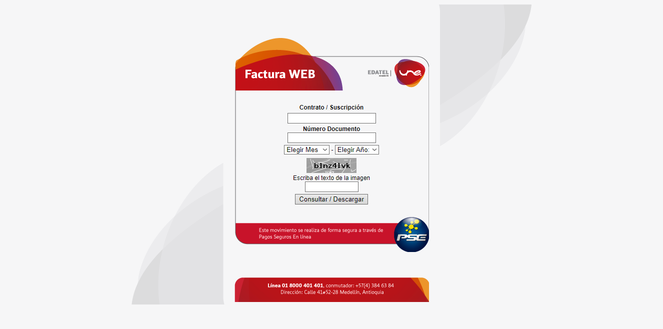 descargar factura Edatel UNE